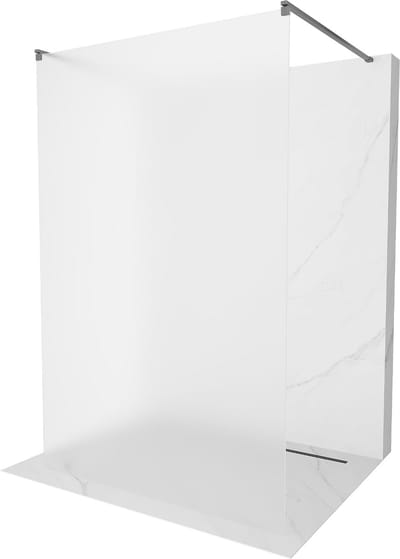 Mexen Kioto vrijstaande douchewand 100 x 200 , matglas 8 mm, gun metal - 800-100-002-95-30