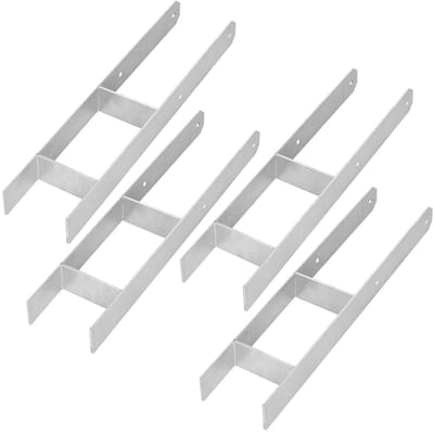 KOTARBAU® H Instortanker - Paalhouder in Beton Storten 120 x 600 mm 4 Stuks - Betonanker voor Houten Palen - Paaldrager Beton - Kolomvoet Beton - Thermisch Verzinkte Paalhouder