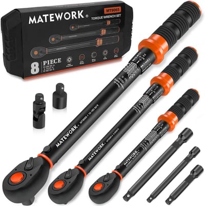 Momentsleutelset 8-delig voor Fiets, Moto en Auto - 1/4, 3/8, 1/2 inch, 10-220 in.lb, 10-45 ft.lb, 10-15 ft.lb, 72-tanden