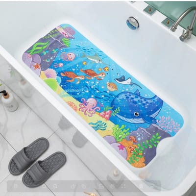 ATXANC Antislipmat - 100x40CM - Antislip Douchemat / Badmat voor Kinderen met Zuignappen – Mat voor in bad – Anti Slip Douche Cabine Mat – Mat voor in de Badkamer - Badkamer accessoires