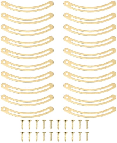 20 Set Box Deck Support Hinge,Metal Retro Recurved Lid Stay Hinges with Screw Curved Support Bar Hardware for Cabinets - ShopVlot