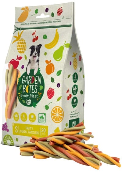 duvoplus Garden Bites - Fruity Dental Twizzlers Hondensnacks - Hondensnoepjes - Vegetarisch & Glutenvrij - Small 20st