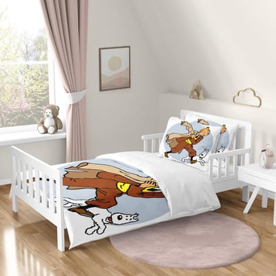 Beddengoed Set De Avonturen van Kuifje Dekbedovertrek Cartoon Volwassene Jongen Meisje Slaapkamer Decoratie Kinderen Enkel Dubbel Grote Maat 90x200cm gray
