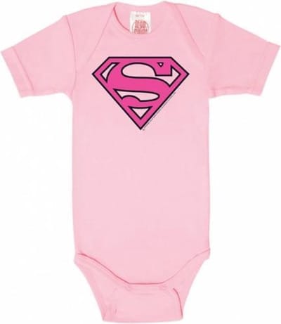 Superman baby romper roze - Logoshirt - 86/92