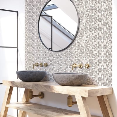 Zelfklevende tegelmuurstickers voor keuken en badkamer - 30 AZULEJOS LUCREZIA tegelstickers - 30 stickers 15x15cm