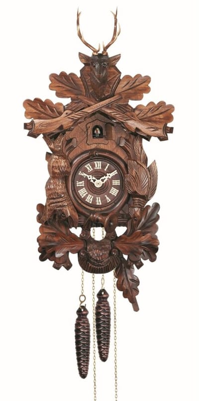 Engstler - 722 - Koekoeksklok - 1-daags kettinguurwerk - Notenhout - 26 cm