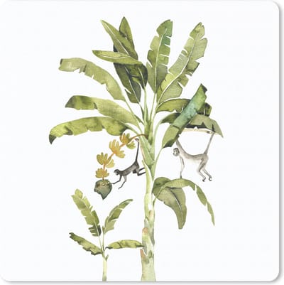 Muismat 20x20 cm - Mousepad Jungle - Palmboom - Aap - Muismatten