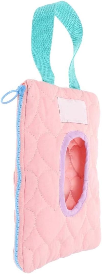 Babydoekjes Tas - Doekjeshouder Baby Zakje - Babyverzorging Thuis - Compact Lichtgewicht Ontwerp - 33 x 16.5 cm - Roze