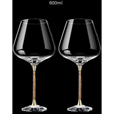 2 stuks Wijnglazen Kristal Transparant Mondgeblazen Loodvrij Glas Kopje Goede Cadeaus voor Huwelijksverjaardag Vaderdag Wijnproeverij 501-600ml gray