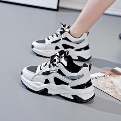 Koreaanse Versie van De Nieuwe Daddy Schoenen Dames Lente Student Alles-match Sportschoenen Dames Casual Dikgezoolde Verhoogde Schoenen 40 gray