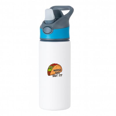 Hacebo® - Cadeau verjaardag waterfles met rietje blauw - Verjaardag - Jarige job - Cadeau jarig - geschenk - gift - verjaardag cadeau mannen en vrouwen - Grappige cadeau voor meisjes en jongens - water fles - 650ML
