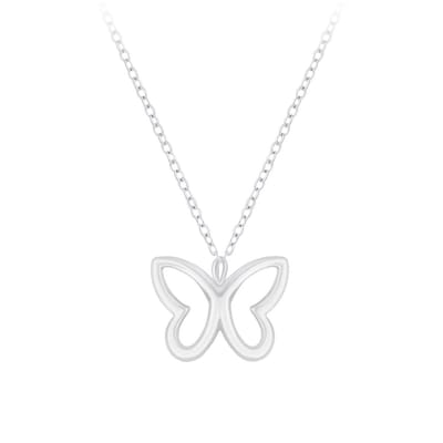 Joy|S - Zilveren vlinder hanger met ketting 36 cm + 5 cm