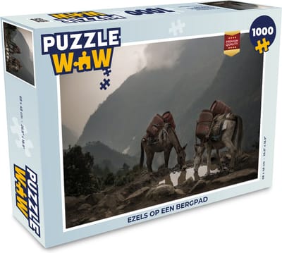 Puzzel Ezels op een bergpad - Legpuzzel - Puzzel 1000 stukjes volwassenen