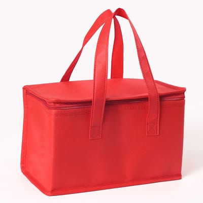 Geïsoleerde bezorgtas – Thermische voedseldrager – Multifunctionele draagtas – Geïsoleerde lunchtas – Ideaal voor uitstapjes, boodschappen en meer – Rood – 21 x 14 x 17 cm