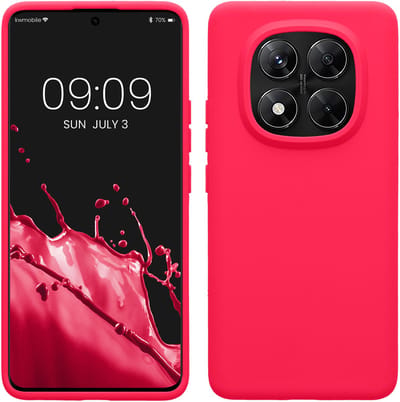 kwmobile telefoonhoesje geschikt voor Xiaomi Redmi Note 14 Pro 5G / Redmi Note 14 Pro+ 5G / Poco X7 - Hoesje met siliconen coating - Smartphone case in neon roze