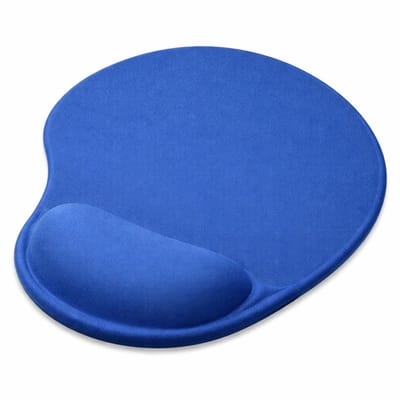 Dailygoods- Muismat Ergonomisch - Muismat Mini - Muismat Blauw - Polssteun Muis - Geheugenschuim - 20x23x2,1 cm