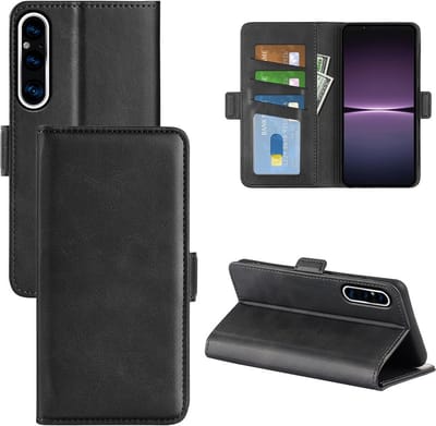 MobyDefend Hoesje - Geschikt voor Sony Xperia 1 V - Luxe Wallet Book Case (Sluiting Zijkant) - Zwart