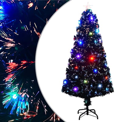 vidaXL - Voorverlichte - kerstboom - met - standaard - en - LED - 150 - cm - glasvezel