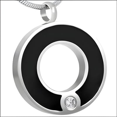 Aramat Jewels | Gedenkhangers | Zwarte Ronde Stalen Ashanger – Stoer Gedenksieraad Zonder Ketting | | | |20mm | Staal | Volwassenen | Verkleurd niet
