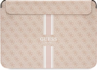 Guess 4G Printed Stripe Sleeve voor o.a. Apple MacBook (16") - Roze