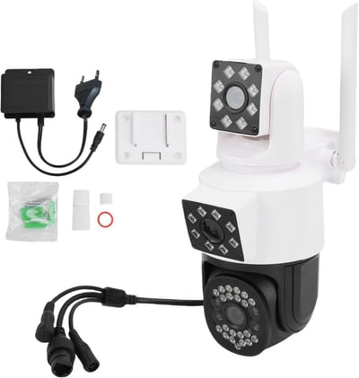 Buitencamera - Bewakingscamera Wifi - Huis Beveiligen - AI Persoonsherkenning - 22 x 17 x 15 cm - Wit
