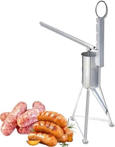 Handworstvuller Roestvrijstaal - Vleesvuller Worstmachine - Worstjes Maken - Duurzaam Roestvrij Staal - 11 cm opening - Zilver