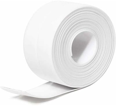 (Wit, 3,8 cm x 3,2 m) Siliconen afdichtingsstrip geschikt voor de badkamer, zelfklevende waterdichte PE-afdichtingsstrip, geschikt voor badkuipen, doucheruimtes, toiletten, keukens, wastafels en muurbescherming.