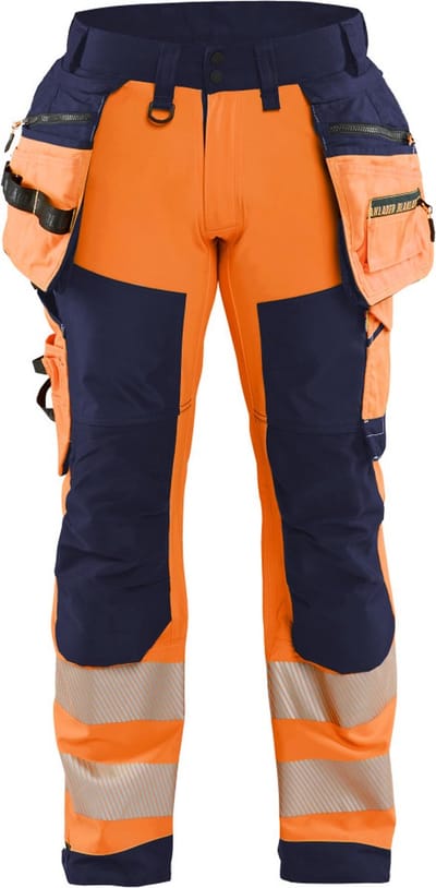 Blaklader 1820-2513 Softshell Werkbroek High Vis - High Vis Oranje/Marineblauw - C148