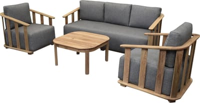 Milano stoel bank loungeset 4 delig teakhout