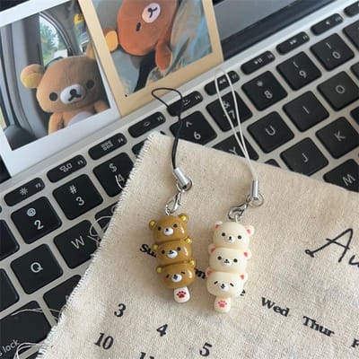 Pendentif Porte-Clés Ours Mignon Souple Dessin Animé Cadeau Couple pour Amis Décoration de Sac Other
