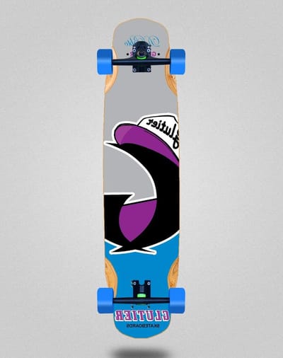 Compleet Longboard - Bamboe Skateboard - Cruisen Stadsverkeer - Mix Bamboe Constructie - 38x8.45 Inch - Blauw