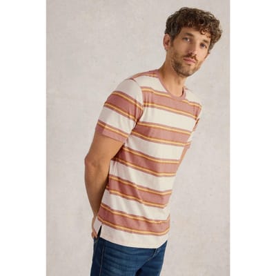 White Stuff Abersoch Stripe Ss Tee White Multi Maat: M | Basic T-Shirts Outlet | Heren | Wit