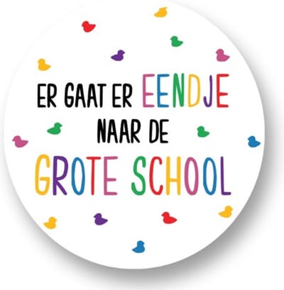 20x Traktatie Eendje Basisschool - Eendjes - Gepersonaliseerd - Afscheid PSZ - Zeemeermin - Sluitstickers - Kinderfeest Traktatie - Uitdelen - Uitdeeltraktatie - Wensetiket - Rond - 40mm - Glossy sticker - Uitdeeltraktatie - Kinderfeest