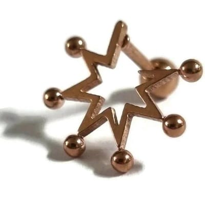 Aramat Jewels | Piercings | Rosékleurige Piercing Piercing - oorpiercing | Fantasie-16x13mm | |10mm | Staal | Volwassenen | Verkleurd niet