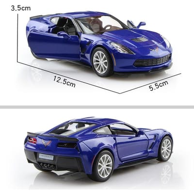 5 Inch Metalen Auto Simulatie Exquise Diecast & Speelgoedvoertuig Chevrolet Corvette C7 Grand Sport RMZ stad 1:36 legeringsmodellen cadeaus voor kinderen black