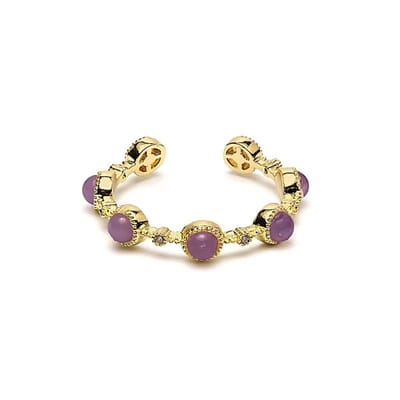 Open ring met amethist – ±2 cm