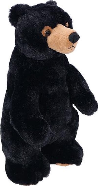 PIA Soft Toys - Pluche Knuffeldier Beer zwart staand - 30cm