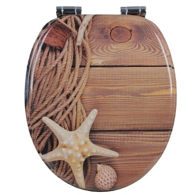 BukkitBow - Toiletbril met Softclose - Toiletbril / Toiletzitting met Print - Antibacterieel - Decoratief Hout