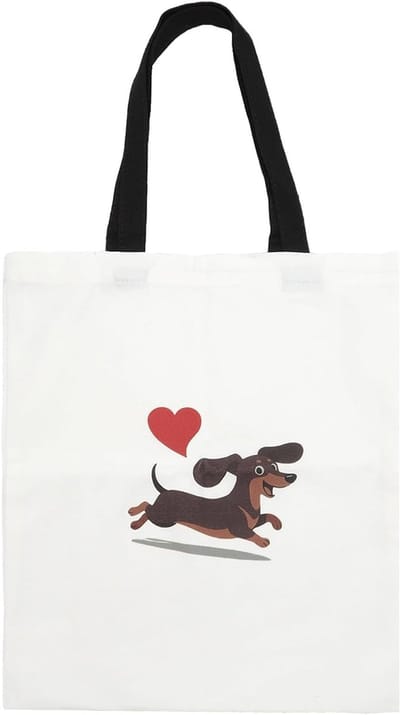 Dachshund Cadeaus voor Dames - Grote Herbruikbare Canvas Shopper en Toilettas voor Dierenliefhebbers, Perfect voor Reizen en Dagelijks Gebruik