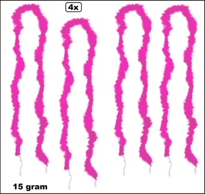 4x Marabou boa pink 180cm 15gram - boa small - Thema feest party zomer WK Tropical feest