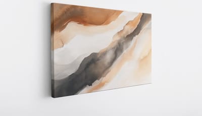 Saammp Canvas Schilderij - Beige strepen - kunst - Abstract - 40x30 - Foto op canvas - Wanddecoratie - Muurdecoratie Woonkamer - Kantoor Decoratie