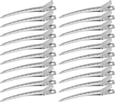 Haarspelden - Duckbill Haarspelden - 20 stuks - 9 cm - Voor styling en scheiding - Root volume clips - Haarstyler - Metalen haarspelden voor vrouwen met lang haar - Metalen krultangen, zilver