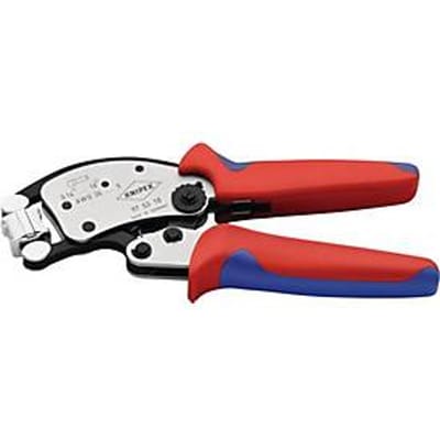 KNIPEX Twistor®16, Zelfinstellende krimptang voor adereindhulzen, met draaibare krimpkop