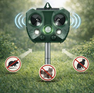 Estacks Kattenverjager - kattenverjager - muizenverjager - Marterverjager - Kattenschrik - Dierenverjager - Ultrasone Kattenverjager op zonneenergie -Afweermiddel voor Ongedierte -