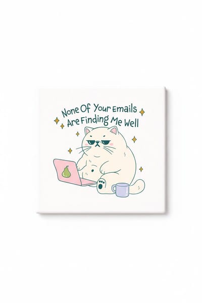 Grappige Email Kat Keramische Tegel – None of Your Emails Are Finding Me Well Kantoor Humor Decoratieve Cadeau Tegel
