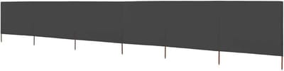 Windscherm 6-delig - Privacyhekje Tuin - Windvrij Zitten - Inclusief houten palen - 800 x 80 cm - Grijs