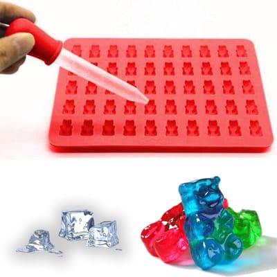 Siliconen Gummy Bear Mal – Chocoladevorm – Gelatine vorm – Snoep Maker – Ijsvormpjes – Gelei mal - Rood