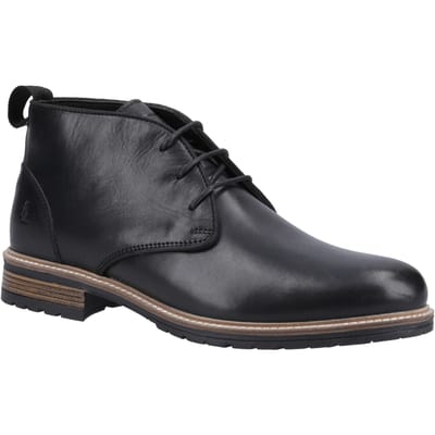 Hush Puppies Ricky Leren Zwarte Enkellaarzen Voor Heren