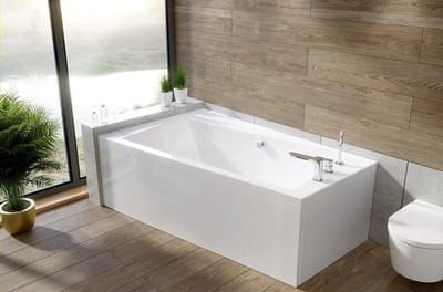 Badland INFINITY hoekbad 150 x 90 cm links wit
