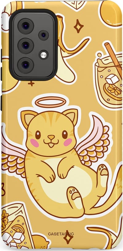 Casetastic Hoesje Geschikt voor Samsung A52 (4G/5G/s) - Stijlvolle Beschermende Duo-layer Case - Poezenvleugels